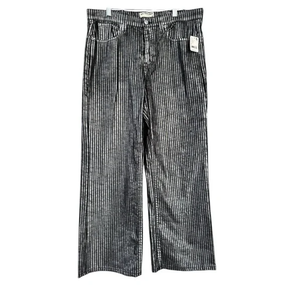 We The Free Tinsley Metallic Stripe Wide Leg Pants Size 29 NWT Never Worn - Picture 1 of 7